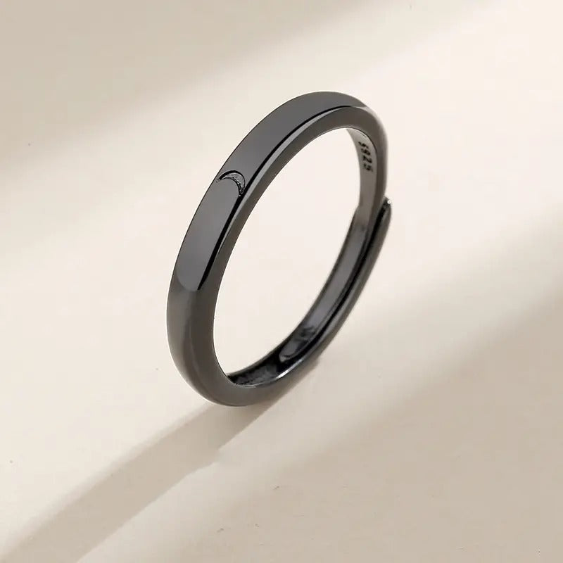 Sun Moon Pattern Adjustable Men's Couple Ring (1/2 pcs)