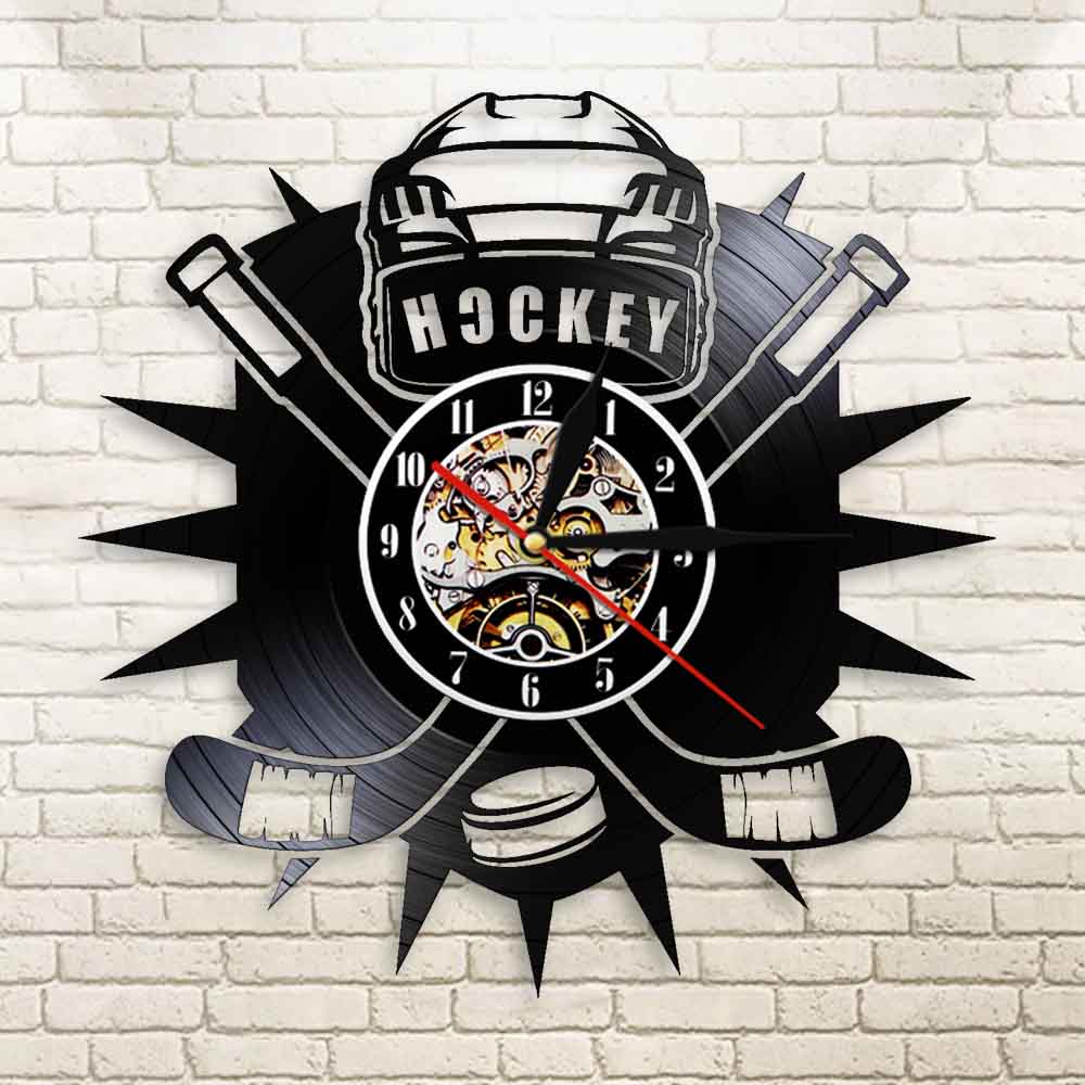 Hockey Vinyl Record Wall Clock