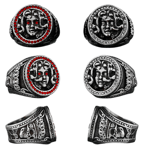 Retro Greek Mythology Medusa Snake Head Titanium Ring