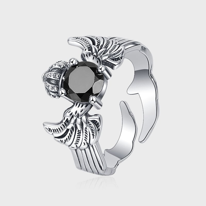 Vintage Sterling Silver 925 Ring with Black Zirconium