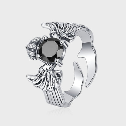 Vintage Sterling Silver 925 Ring with Black Zirconium