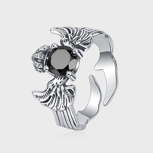 Vintage Sterling Silver 925 Ring with Black Zirconium