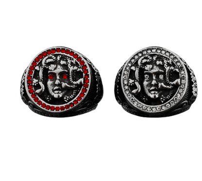 Retro Greek Mythology Medusa Snake Head Titanium Ring
