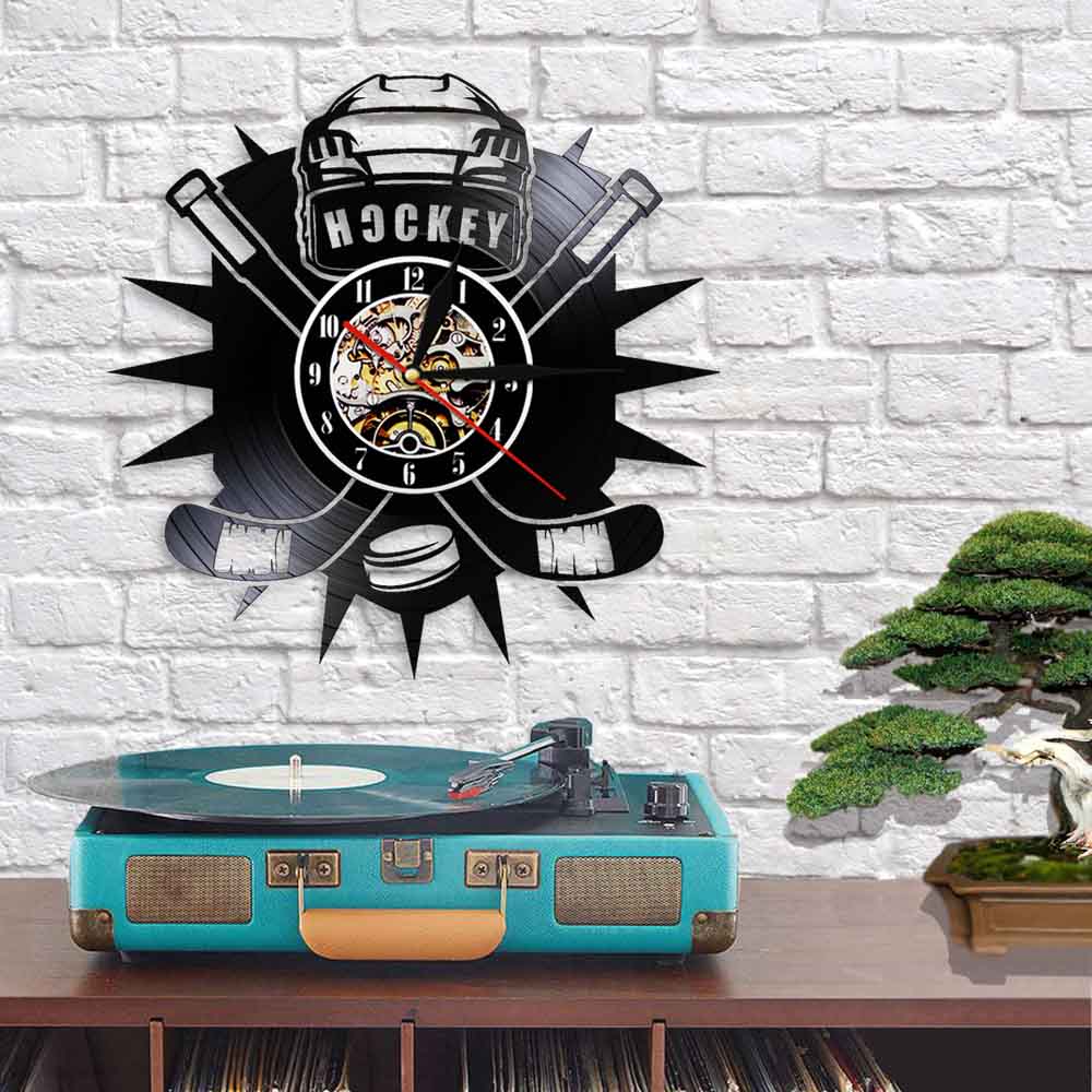 Hockey Vinyl Record Wall Clock