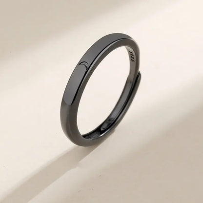 Sun Moon Pattern Adjustable Men's Couple Ring (1/2 pcs)