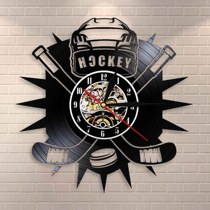 Hockey Vinyl Record Wall Clock