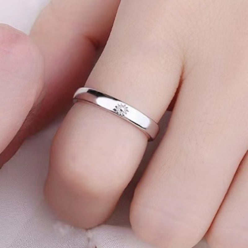 Sun Moon Pattern Adjustable Men's Couple Ring (1/2 pcs)