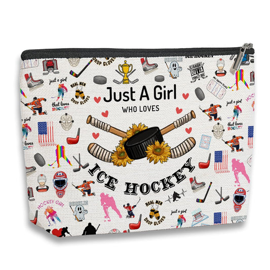 Inspirational Hockey Gifts for Ice Hockey Lovers-  Hockey Travel Pouch/ Makeup Bag