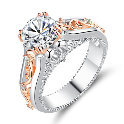 Rose Gold Color Split Ring with Topaz and Zirconia