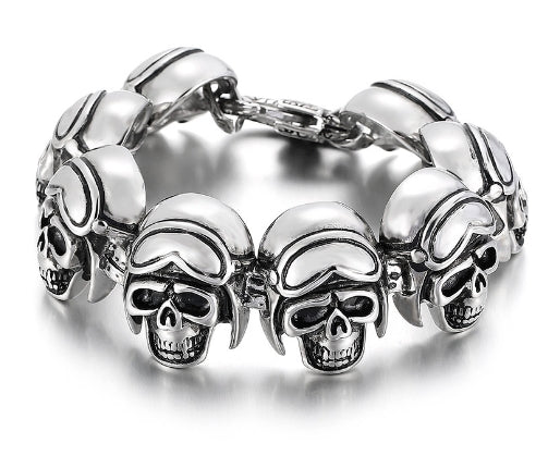 S925 Sterling Silver Men's Skull Bracelet