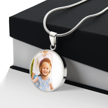 Circle Pendant Necklace with Optional Custom Engraving