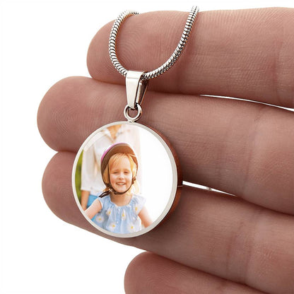 Circle Pendant Necklace with Optional Custom Engraving