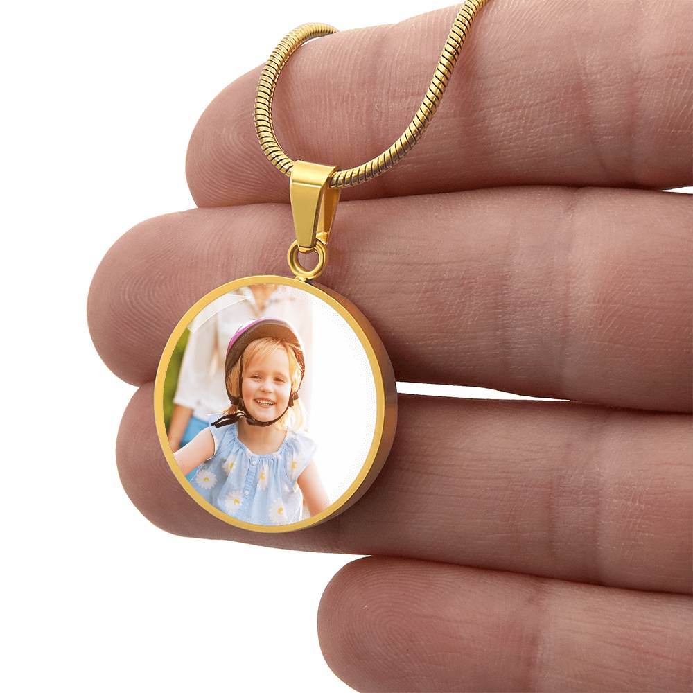 Circle Pendant Necklace with Optional Custom Engraving