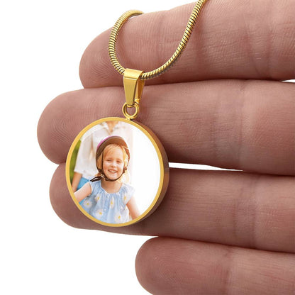Circle Pendant Necklace with Optional Custom Engraving