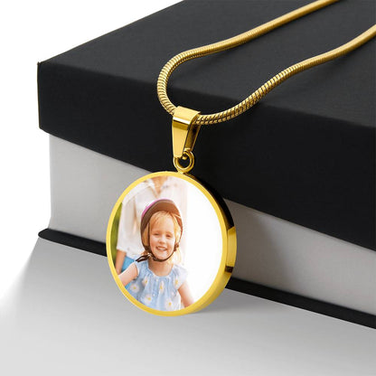 Circle Pendant Necklace with Optional Custom Engraving