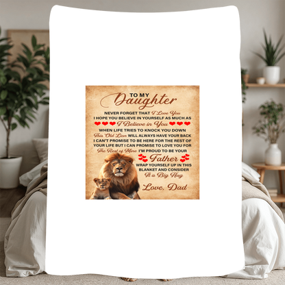 To My Daughter This Old Lion – Sherpa Fleece Blanket
