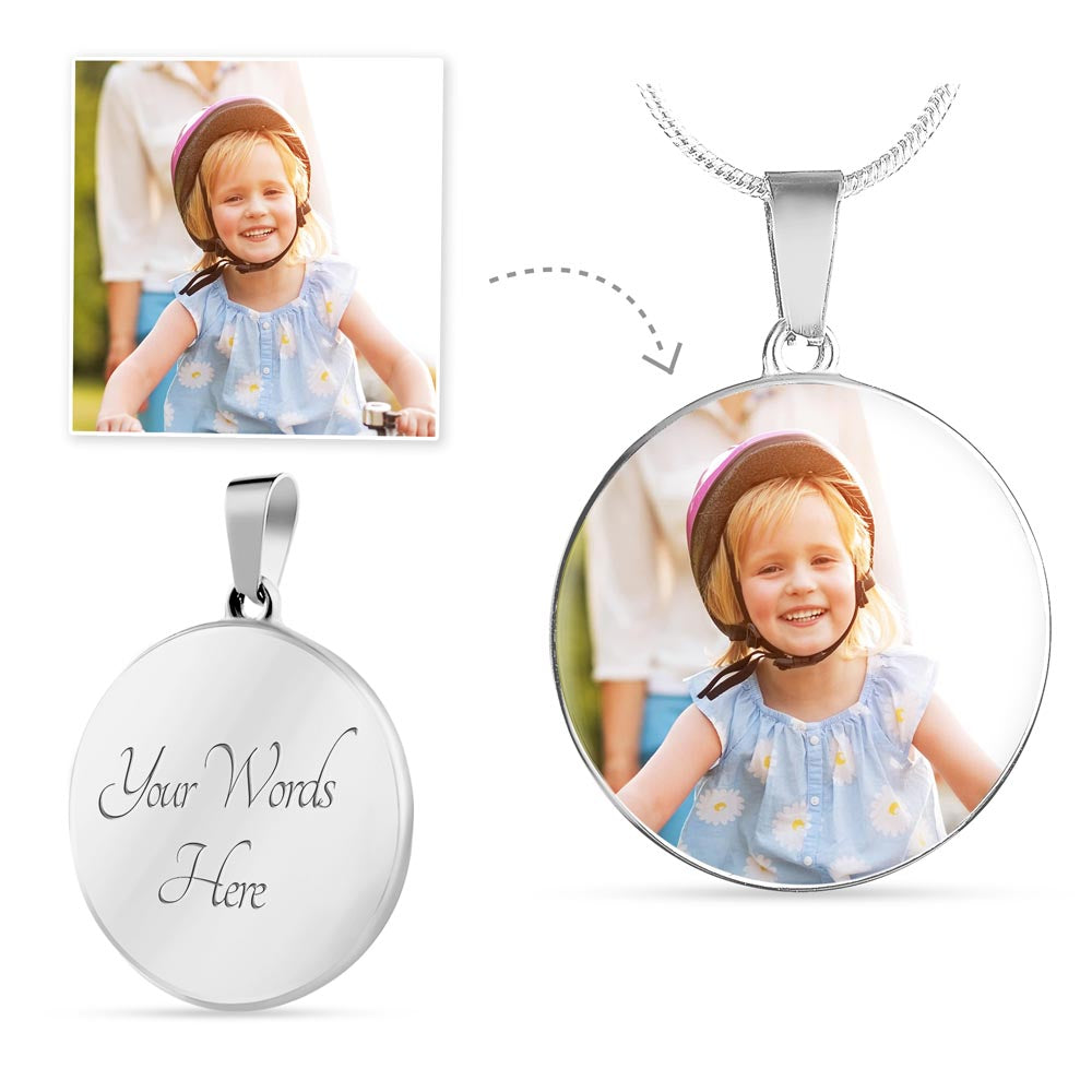 Circle Pendant Necklace with Optional Custom Engraving