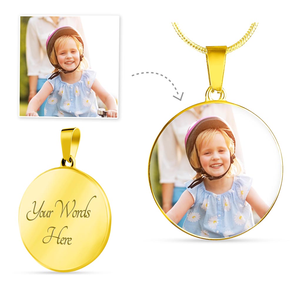Circle Pendant Necklace with Optional Custom Engraving