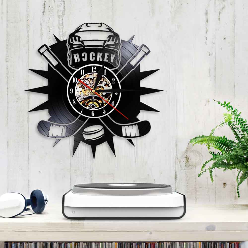 Hockey Vinyl Record Wall Clock