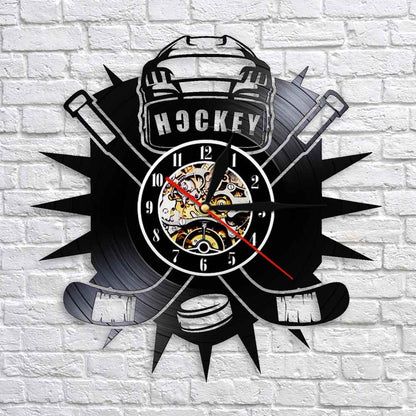 Hockey Vinyl Record Wall Clock