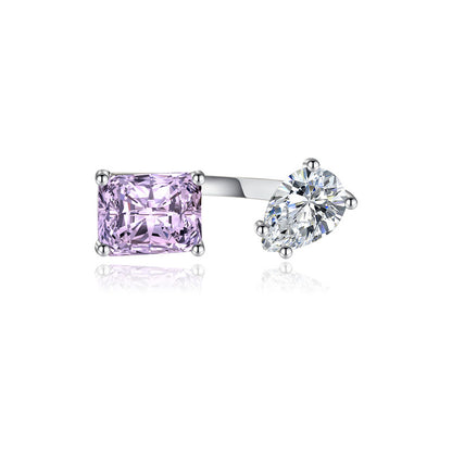 Gentle Purple Shining Diamond Zircon Ring
