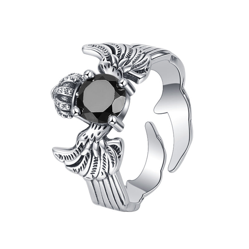 Vintage Sterling Silver 925 Ring with Black Zirconium