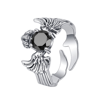 Vintage Sterling Silver 925 Ring with Black Zirconium